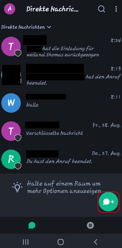 Das Anzeigen der Schaltfläche zum Steuern von Räumen.