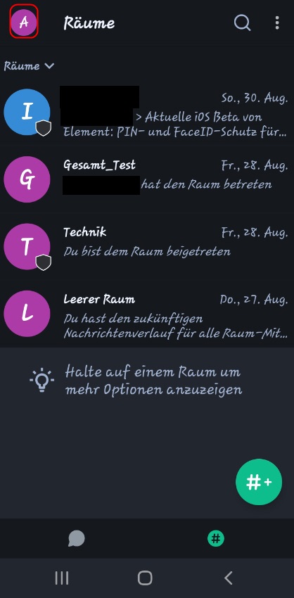 Öffnen der allgemeinen Einstellungen