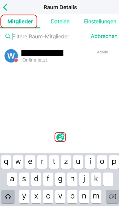 Schaltfläche zum Bearbeiten von Räumen