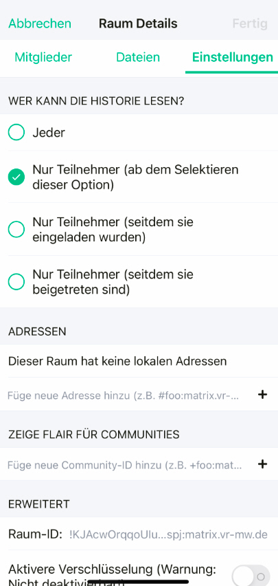 Schaltfläche zum Bearbeiten von Räumen