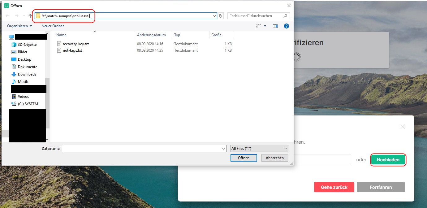 Wählen Sie 'Andere' aus